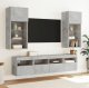 vidaXL Ścienna szafka TV z LED, szarość betonu, 40x30x40 cm 5
