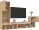 vidaXL 4-częściowy zestaw mebli TV z LED, dąb sonoma 4