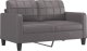 vidaXL 2-osobowa sofa z poduszkami, szara, 140 cm, sztuczna skóra 4