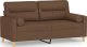vidaXL 2-osobowa sofa z poduszkami, brązowa, 140 cm, tkanina 2