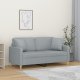 vidaXL 2-osobowa sofa z poduszkami, jasnoszara, 140 cm, tkanina 1