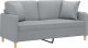 vidaXL 2-osobowa sofa z poduszkami, jasnoszara, 140 cm, tkanina 3