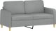 vidaXL 2-osobowa sofa z poduszkami, jasnoszara, 140 cm, tkanina 4