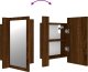 vidaXL Szafka łazienkowa z lustrem i LED, brązowy dąb, 40x12x45 cm 11