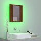 vidaXL Szafka łazienkowa z lustrem i LED, brązowy dąb, 40x12x45 cm 3