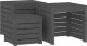 vidaXL 3-cz. zestaw skrzyń ogrodowych, szary, lite drewno sosnowe 2