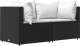 vidaXL Narożne moduły sofy z poduszkami, 2 szt., czarne, polirattan 2