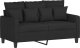 vidaXL Sofa 2-osobowa, czarna, 120 cm, tapicerowana tkaniną 2