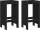 vidaXL Stołki barowe, 2 szt., czarne, 40x36x75 cm, drewno sosnowe 2