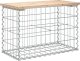 vidaXL Ławka ogrodowa z gabionem, 63x31,5x42 cm, lite drewno sosnowe 4