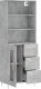 vidaXL Witrynka, szarość betonu 69,5x34x180 cm materiał drewnopochodny 4