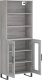 vidaXL Witrynka szary dąb sonoma 69,5x34x180cm materiał drewnopochodny 4