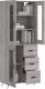 vidaXL Witrynka szary dąb sonoma 69,5x34x180cm materiał drewnopochodny 3