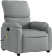 vidaXL Rozkładany fotel masujący, jasnoszary, obity tkaniną 3