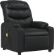 vidaXL Rozkładany fotel masujący, czarny, sztuczna skóra 3