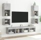 vidaXL Ścienne szafki TV z LED, 2 szt., szarość betonu, 30x28,5x30 cm 5