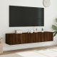 vidaXL Ścienne szafki TV z LED, 2 szt., brązowy dąb, 80x35x31 cm 4