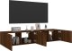 vidaXL Ścienne szafki TV z LED, 2 szt., brązowy dąb, 80x35x31 cm 6