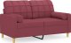 vidaXL 2-osobowa sofa z poduszkami, winna czerwień, 120 cm, tkanina 2