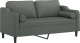 vidaXL 2-osobowa sofa z poduszkami, ciemnoszara, 140 cm, tkanina 3