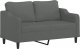 vidaXL 2-osobowa sofa z poduszkami, ciemnoszara, 140 cm, tkanina 4