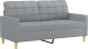 vidaXL 2-osobowa sofa z poduszkami, jasnoszara, 140 cm, tkanina 4