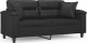 vidaXL 2-osobowa sofa z poduszkami, czarna, 140 cm, sztuczna skóra 2