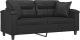 vidaXL 2-osobowa sofa z poduszkami, czarna, 140 cm, sztuczna skóra 3