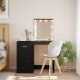 vidaXL Toaletka z lampkami LED, czarna, 90x42x132,5 cm 1