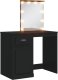 vidaXL Toaletka z lampkami LED, czarna, 90x42x132,5 cm 2