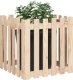 vidaXL Donica ogrodowa z płotkiem, 60x60x60 cm, lite drewno sosnowe 3