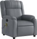 vidaXL Rozkładany fotel masujący, szary, obity sztuczną skórą 3