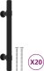 vidaXL Uchwyty do szafek, 20 szt., czarne, 96 mm, stal nierdzewna 2