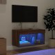 vidaXL Szafka pod TV, z LED, kolor brązowy dąb, 60x30x30 cm 2