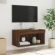 vidaXL Szafka pod TV, z LED, kolor brązowy dąb, 60x30x30 cm 4