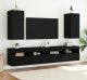 vidaXL Ścienna szafka TV z LED, czarna, 30,5x35x70 cm 6