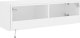 vidaXL Ścienna szafka TV z LED, biała, 100x35x31 cm 11