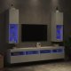 vidaXL Szafki TV, z LED, 2 szt., białe, 30,5x30x102 cm 4