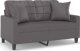 vidaXL 2-osobowa sofa z poduszkami, szara, 120 cm, sztuczna skóra 2