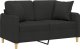 vidaXL 2-osobowa sofa z poduszkami, czarna, 120 cm, tkanina 3