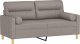 vidaXL 2-osobowa sofa z poduszkami, taupe, 140 cm, tkanina 3