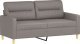 vidaXL 2-osobowa sofa z poduszkami, taupe, 140 cm, tkanina 4