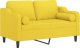 vidaXL 2-osobowa sofa z poduszkami, jasnożółta, 120 cm, tkanina 3