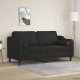 vidaXL 2-osobowa sofa z poduszkami, czarna, 140 cm, tkanina 1