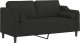 vidaXL 2-osobowa sofa z poduszkami, czarna, 140 cm, tkanina 3