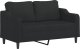 vidaXL 2-osobowa sofa z poduszkami, czarna, 140 cm, tkanina 4