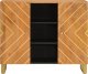 vidaXL Szafka, brązowo-czarna, 90x33,5x75 cm, lite drewno mango 4