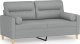 vidaXL 2-osobowa sofa z poduszkami, jasnoszara, 140 cm, tkanina 2
