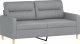 vidaXL 2-osobowa sofa z poduszkami, jasnoszara, 140 cm, tkanina 4