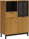 vidaXL Kredens z przeszklonymi drzwiami FLAM, 92x40x122,5 cm, sosna 2